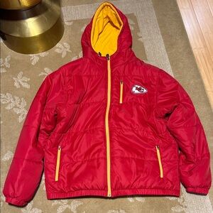 KC Chiefs NFL Pro line -Men's Red Puffer Jacket with Yellow Accents